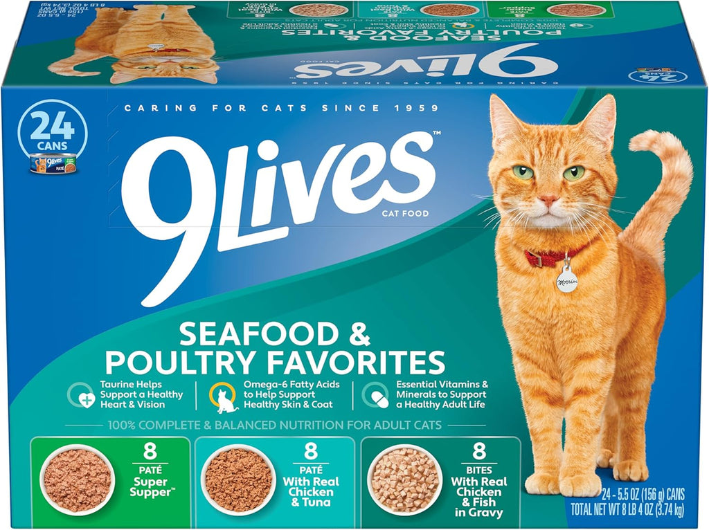 Seafood & Poultry Favorites Wet Cat Food Variety Pack, 5.5 oz