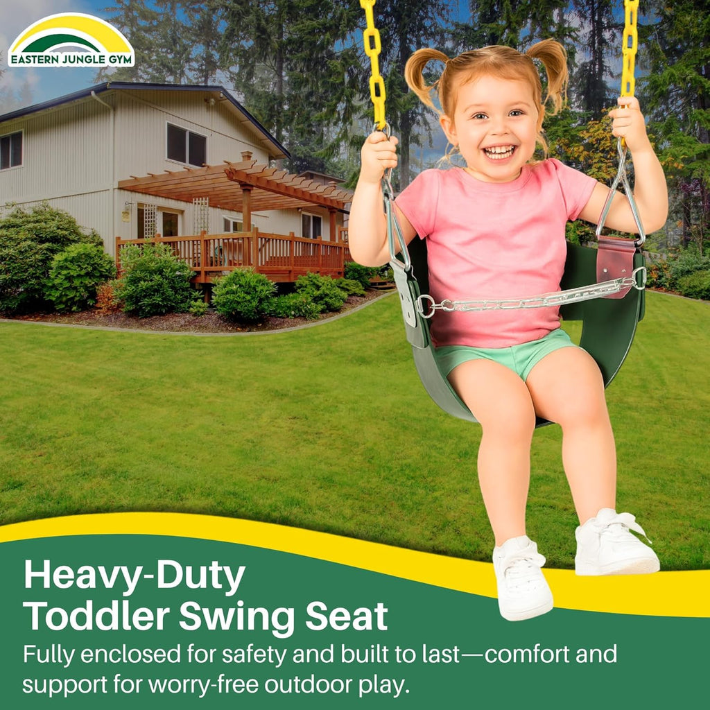 Pack of 3 Backyard Swings Replacement Belt Swing, Ring Trapeze Bar Combo Swing and Half Bucket Toddler Swing with