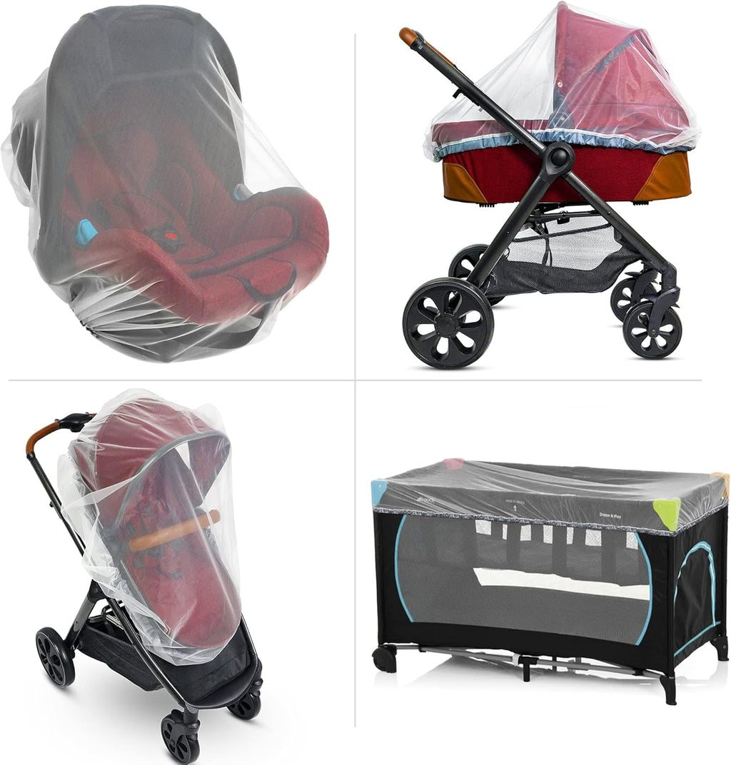 Baby Mosquito Net for Stroller, Carrier & Bassinet – Elastic Drawstring for Snug Fit Netting - Infant Bug Net for