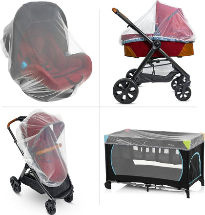 Baby Mosquito Net for Stroller, Carrier & Bassinet – Elastic Drawstring for Snug Fit Netting - Infant Bug Net for