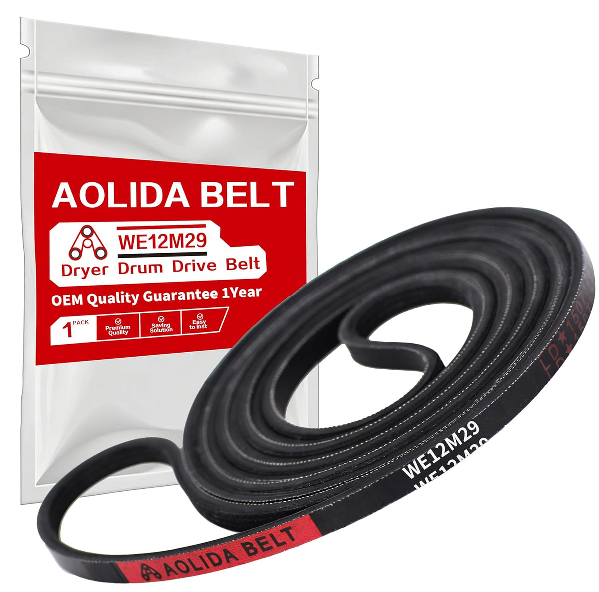 GE WE12M29 WE03X29897 (89.5 Inches) Dryer Drum Drive Belt Replacement for WE12M22, 137292700, WE120122, WE12M0022, AP4565702, PS3408299, 134163500 Compatible with Whirlpool, Kenmore, GE/Hotpoint
