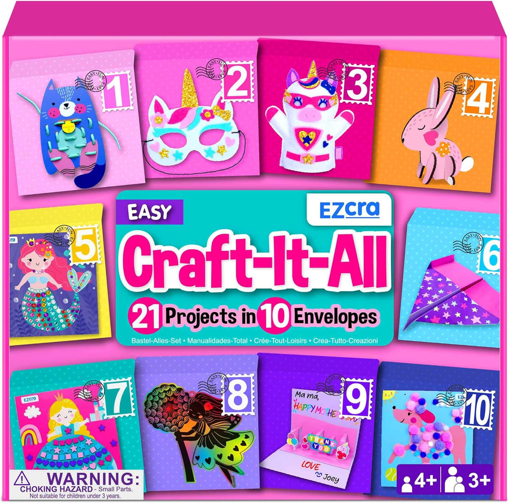 Unicorn Craft Kits for Kids Ages 4-8 – 21 Projects in 1 Craft Box for Kids – All Inclusive No Mess Arts and Crafts