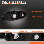 for 2001-2007 Dodge Caravan Headlights Assembly Chrome Pair