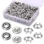150 Sets Snap Button, 9.5mm Metal Silver Snaps Buttons for Crafting