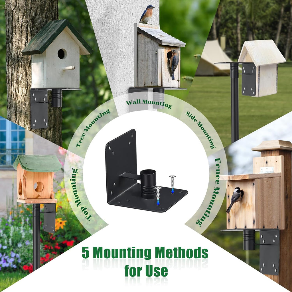 Bird Feeder Pole, 105" Heavy Duty Adjustable Feeder Stand with 5-Pronged Base for Birdhouse Mounting, Weather