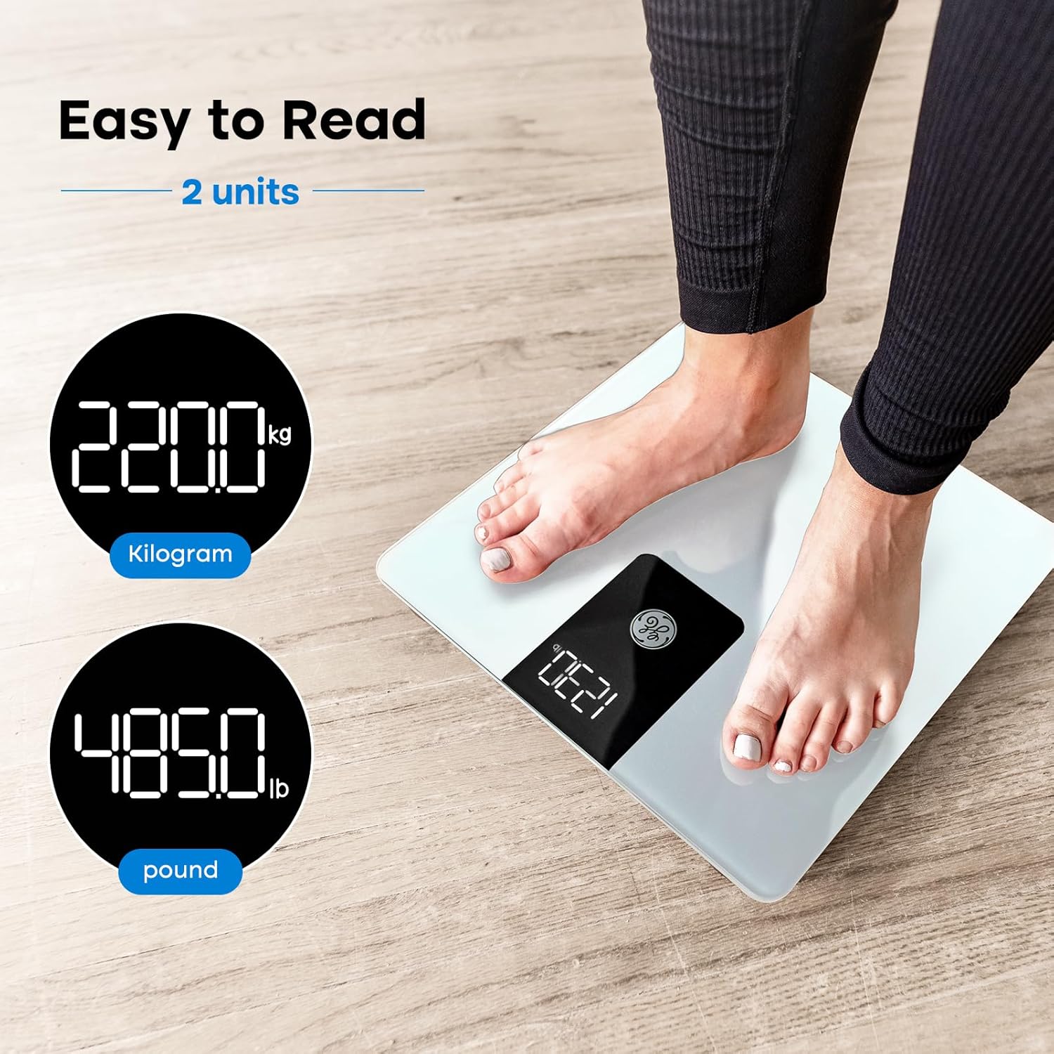 Bathroom Scale for Body Weight, Digital Weight Scales 500lbs Heavy Duty | High Capacity Body Measuring Device, High