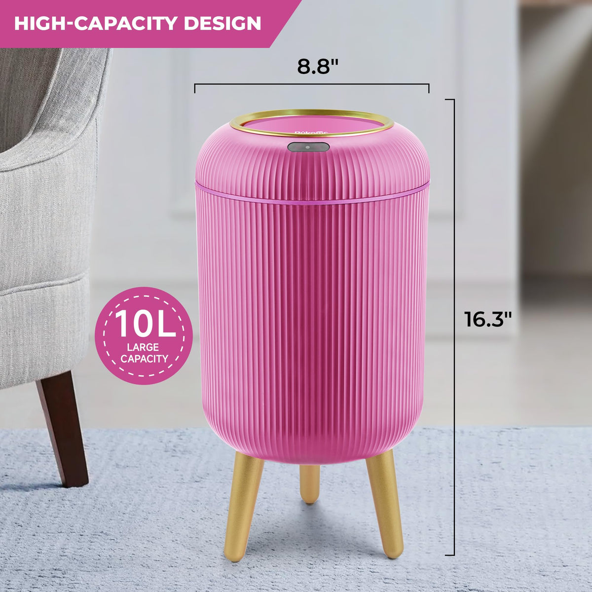 Smart Sensor Wastebasket, Convenient and Hygienic Easy to Use