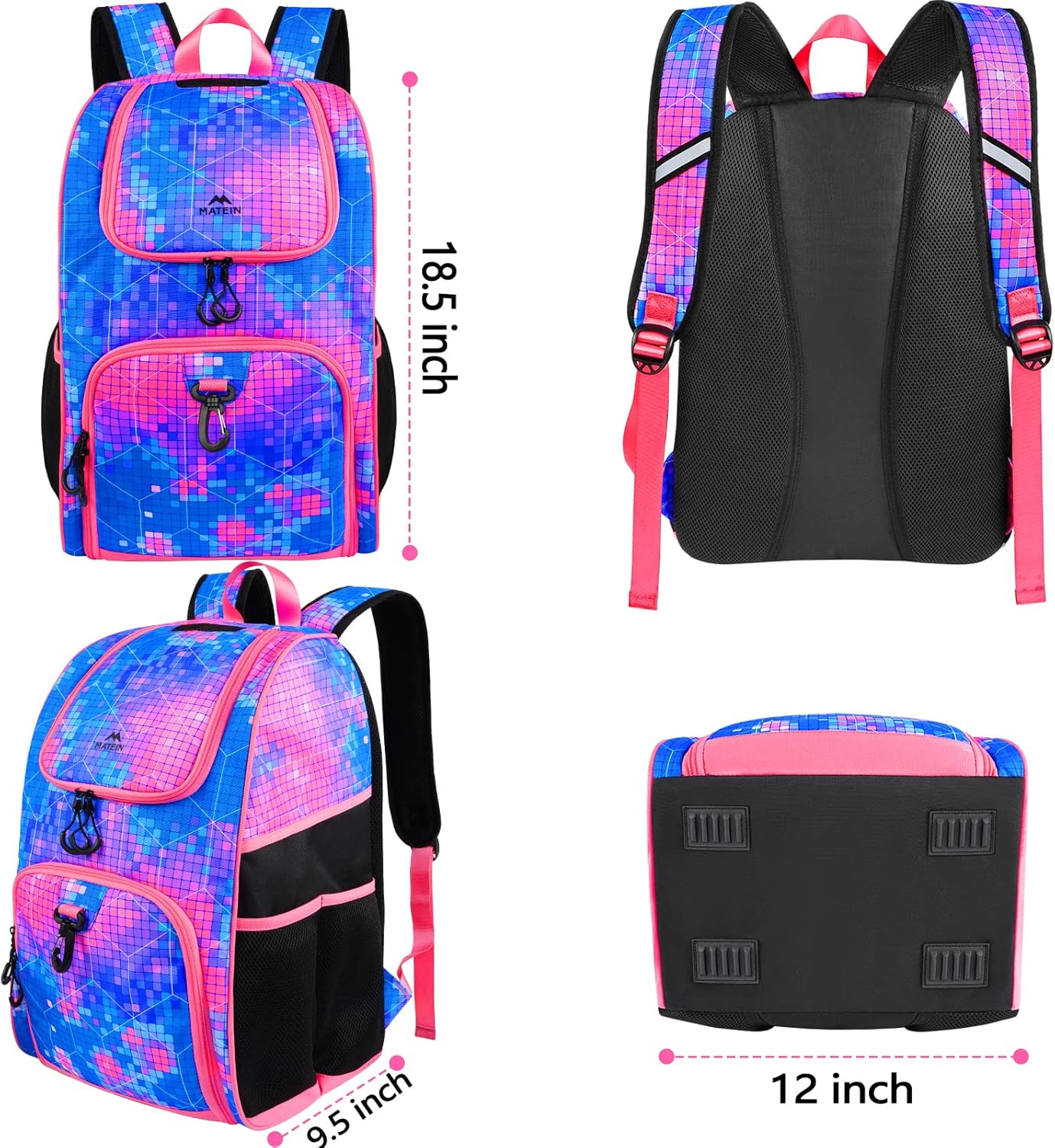 Basketball Bag, Sturdy Soccer Bag with Ball Holder & Shoe Compartment, Large Basketball Backpack for Training