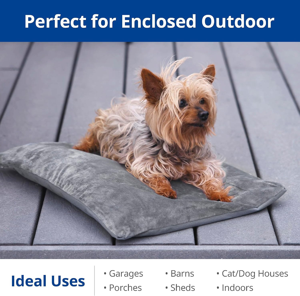 Outdoor Dog Heating Pad, 35.4" x 23.6", 80W, Grey