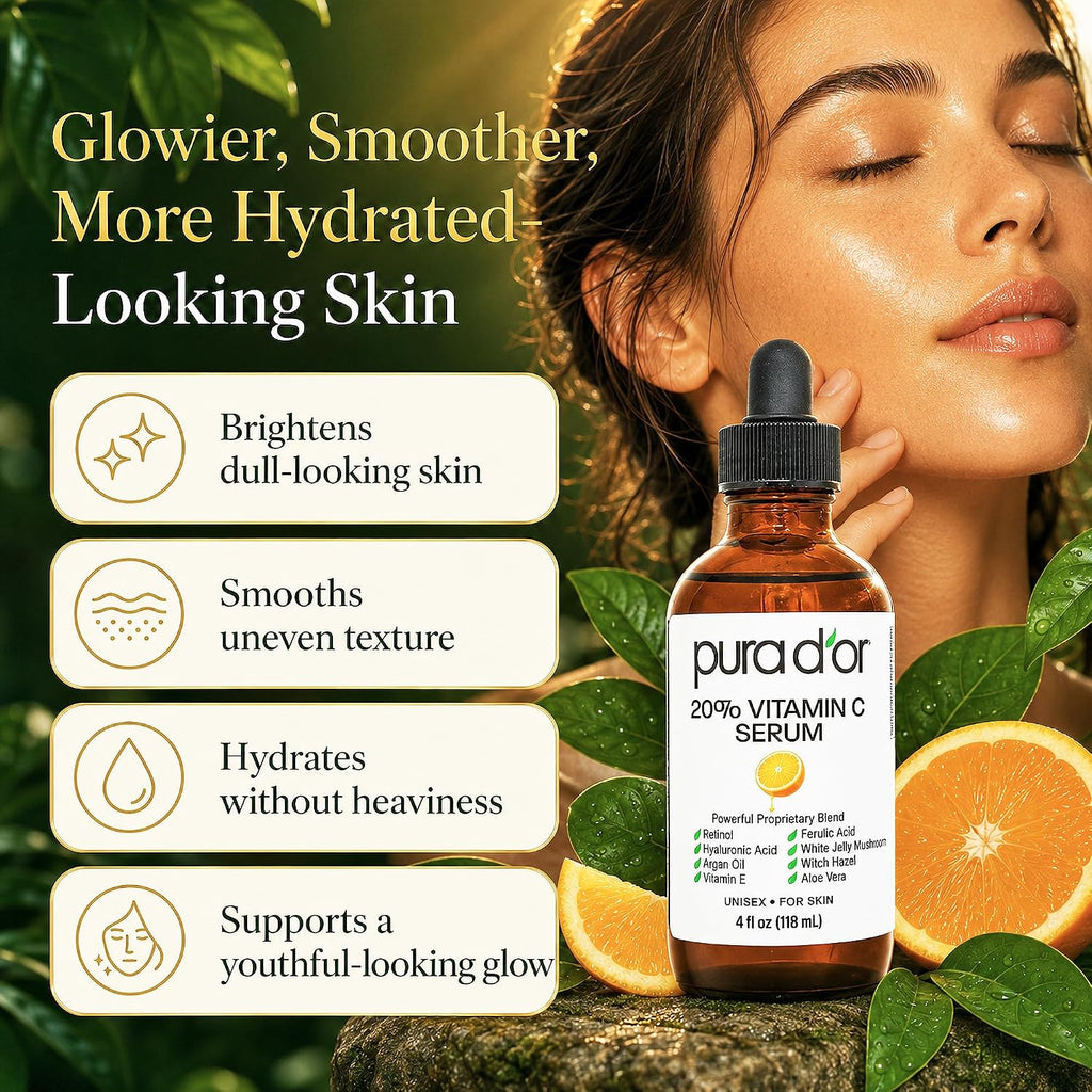 20% Vitamin C Serum for Face, Retinol, Hyaluronic Acid, 4oz