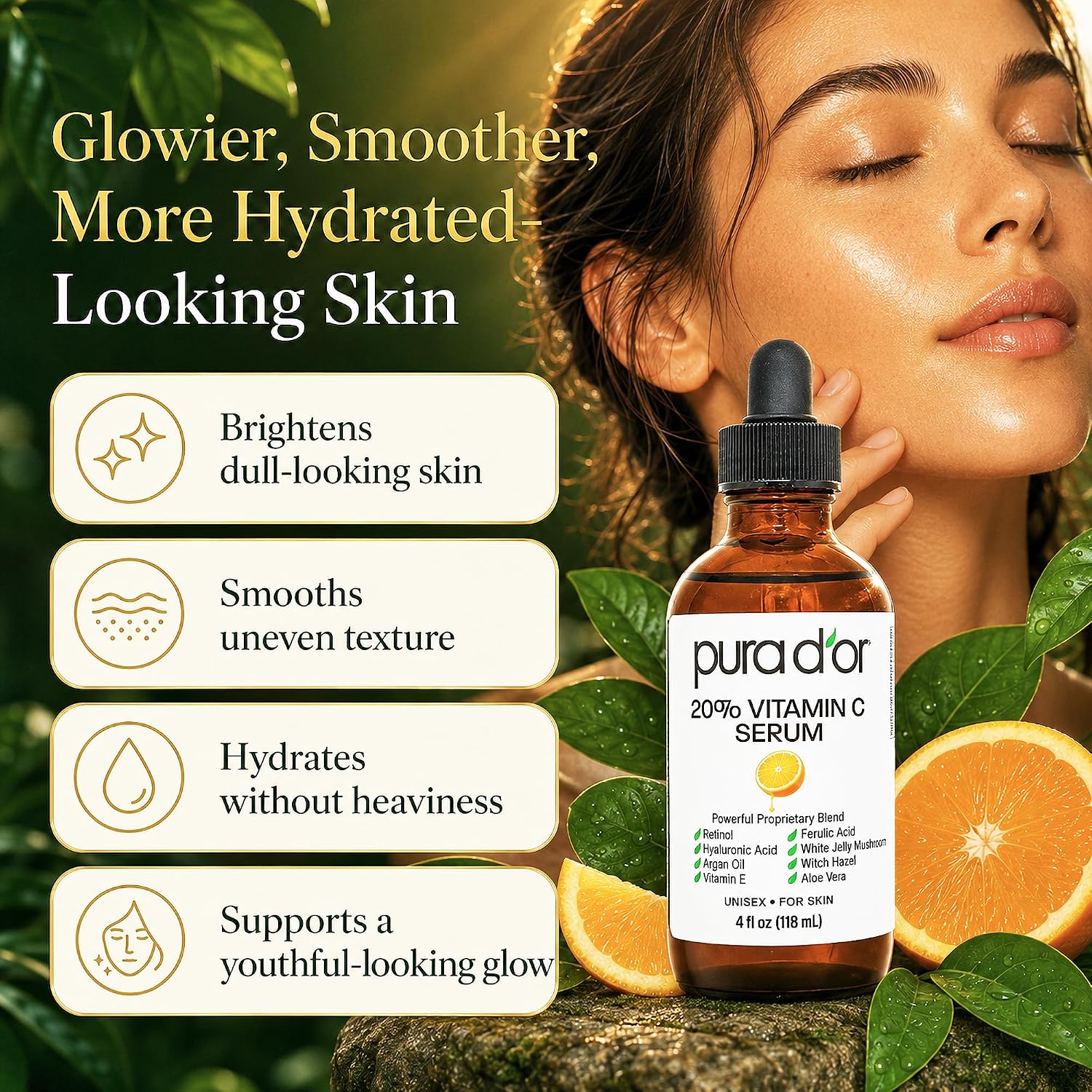 20% Vitamin C Serum for Face, Retinol, Hyaluronic Acid, 4oz