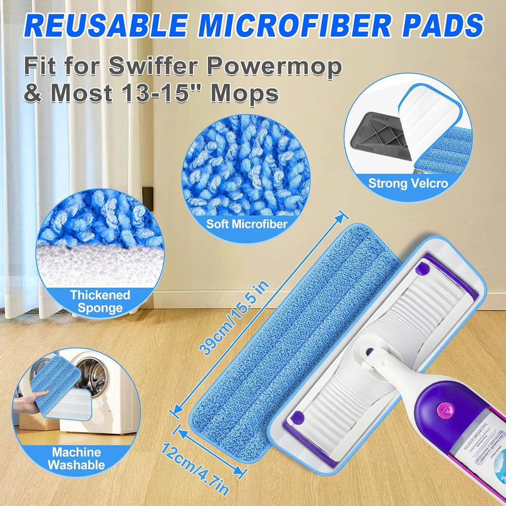 Microfiber Mops for Hardwood Floor Cleaning - BPAWA Flat Floor Mop with 4 Washable Pads for Laminate Wood Tile Vinyl