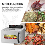 6 Trays Food Dehydrator Fruit Drying Machine Dryer for Vegetables Dried Meat Stainless