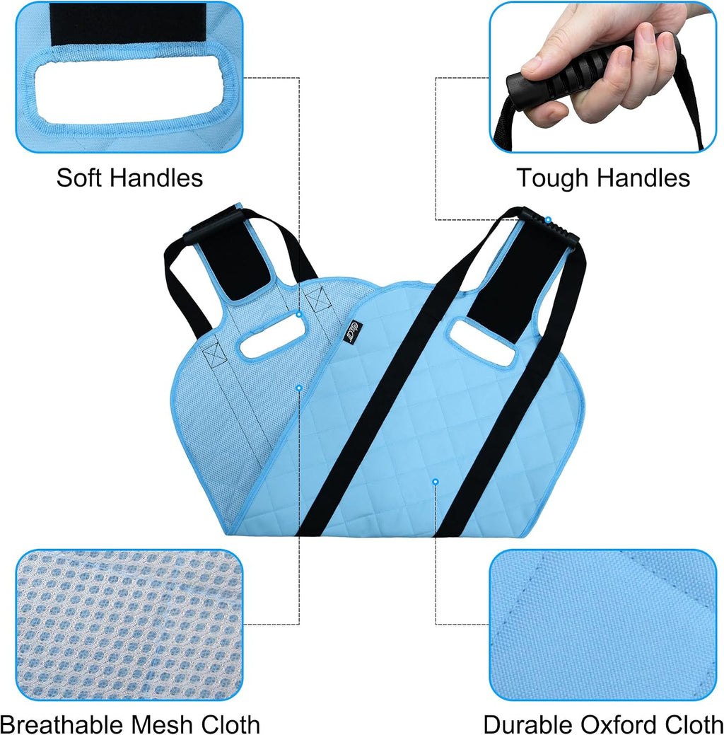 Transfer Sling Padded Gait Belt, Breathable Oxford Non-Slip Lift Aid with Handles&Fixing Belt, Lightweight Mobility