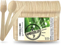 Disposable Wooden Cutlery Set | 100% All-Natural, Eco-Friendly, Biodegradable, and Compostable - Because Earth is
