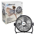 12 in High-Velocity Floor Fan,3 Speed,Adjustable Head,Metal,Heavy Duty