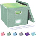 File Organizer, File Box, File Cabinet for Letter File Folder Storage, Portable Storage Bins with Lids for