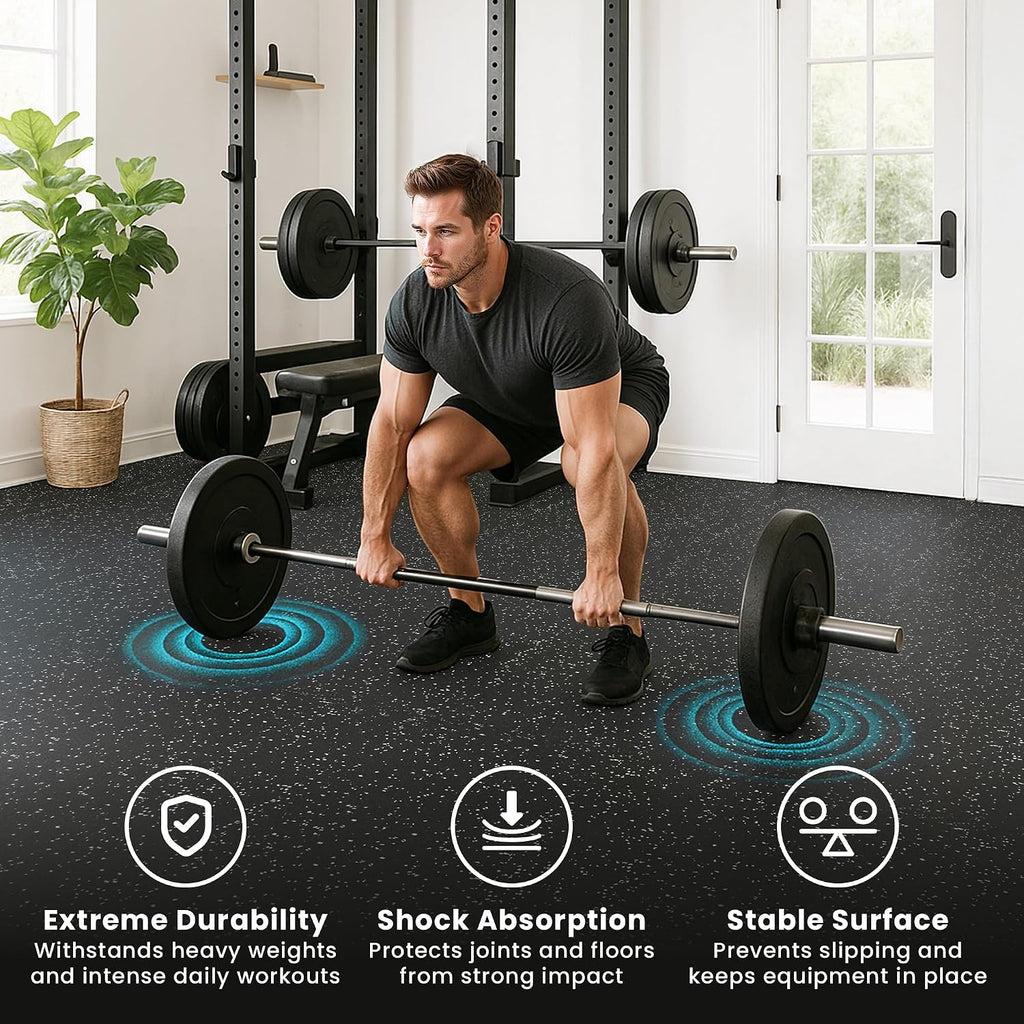 Gym Mats Set - EVA Interlocking Foam Floor Tiles (12.6"x12.6"x0.4") Protective Gym Flooring Sports Home Workout