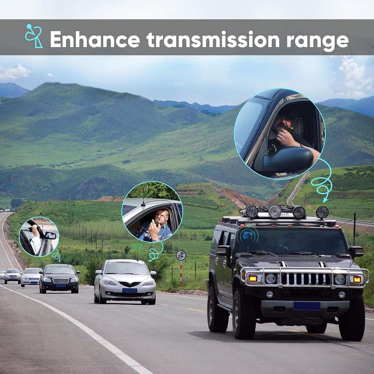 Dual Band VHF UHF Ham Radio Antenna SMA Female Magnetic Base | 136-174MHz 400-470MHz Antenna for Wouxun BaoFeng