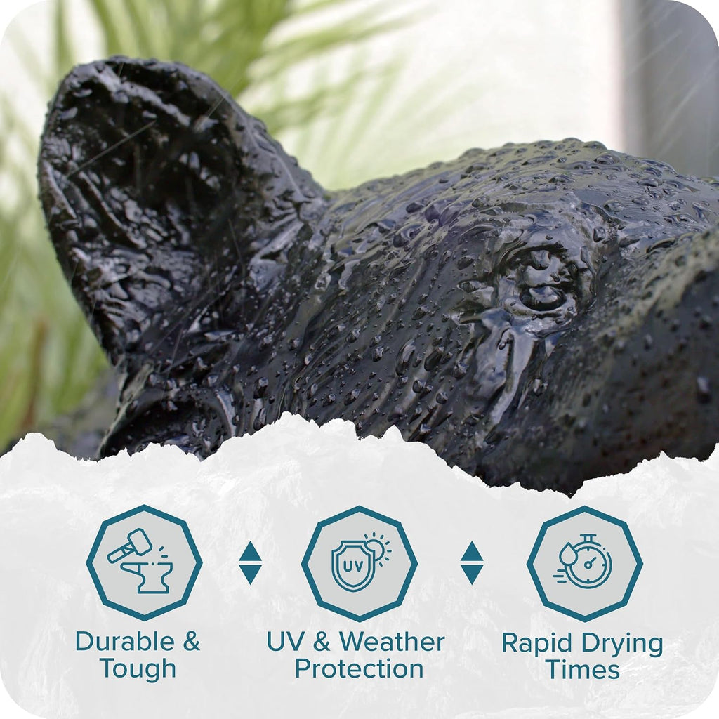 Polar Satin Black Direct to Rust Spray Paint - 6 x 13.5fl oz - Protect and Stop Rust & Corrosion - Primer, Undercoat