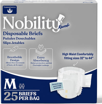 Nobility Medium Adult Diapers for Women and Men, 25 Count