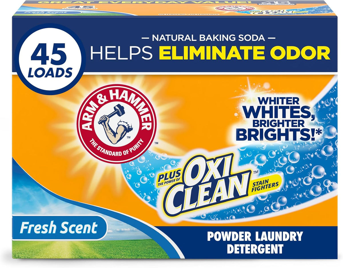 Plus OxiClean Powder Laundry Detergent, Fresh Scent, 3.48 lbs