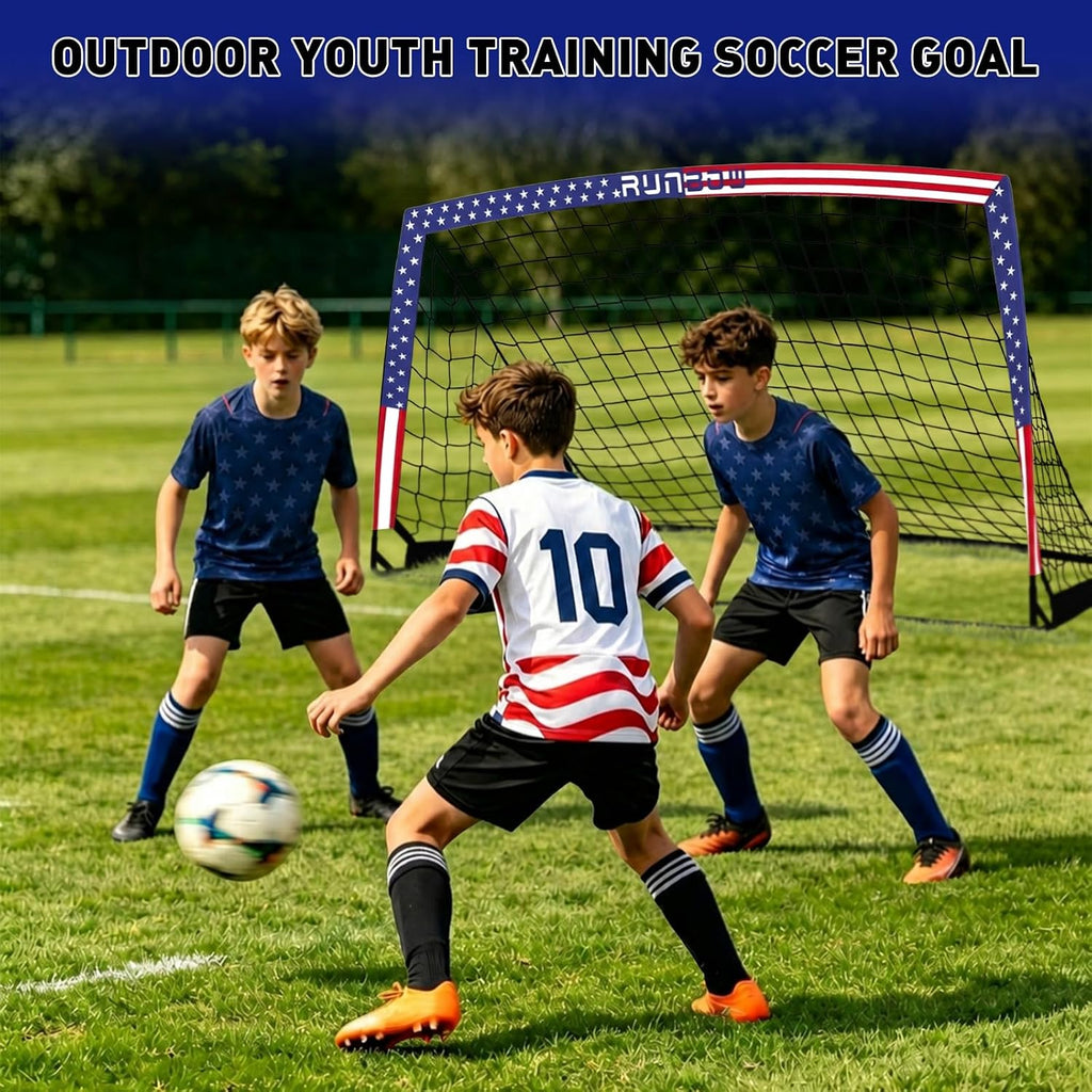 Kids Soccer Goals for Backyard, 7x5 FT Portable Soccer Nets with Carry Bag | Large, Foldable, Easy Set Up, Sturdy