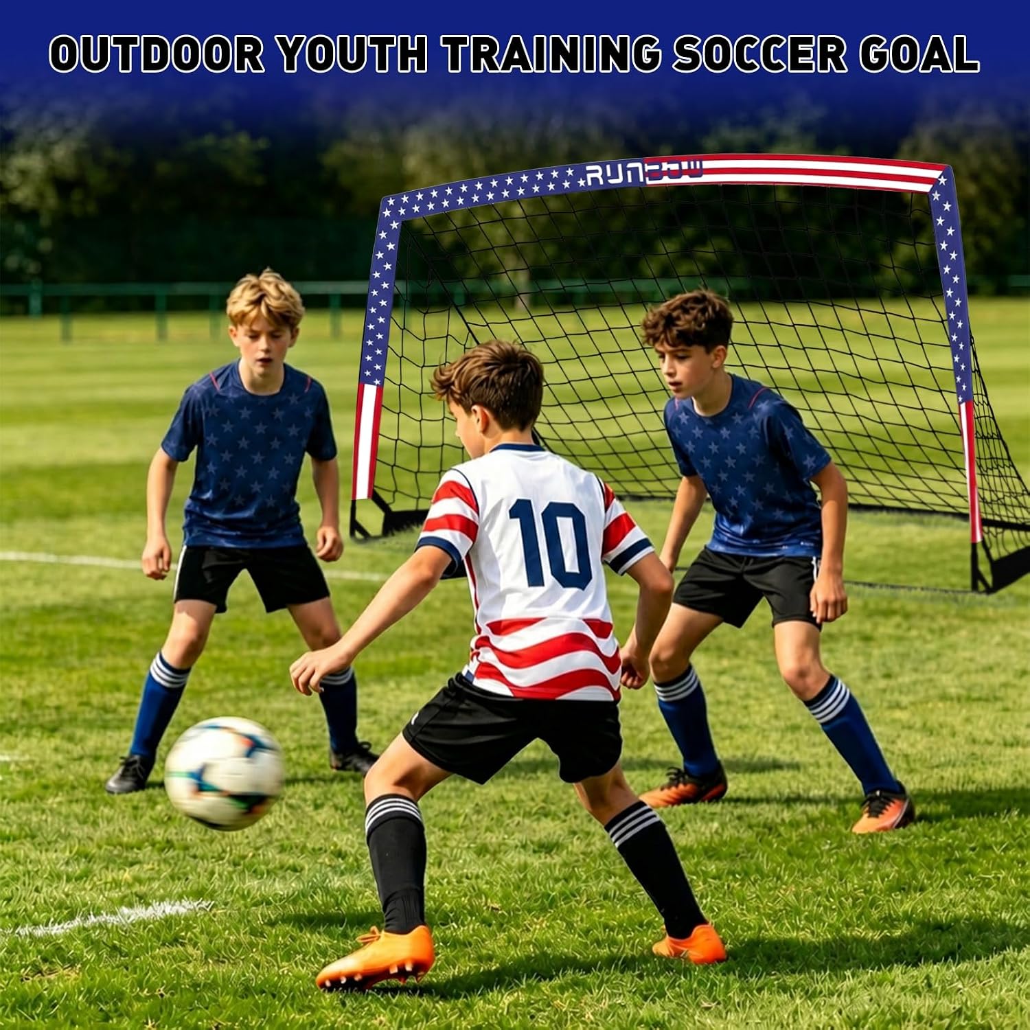 Kids Soccer Goals for Backyard, 7x5 FT Portable Soccer Nets with Carry Bag | Large, Foldable, Easy Set Up, Sturdy
