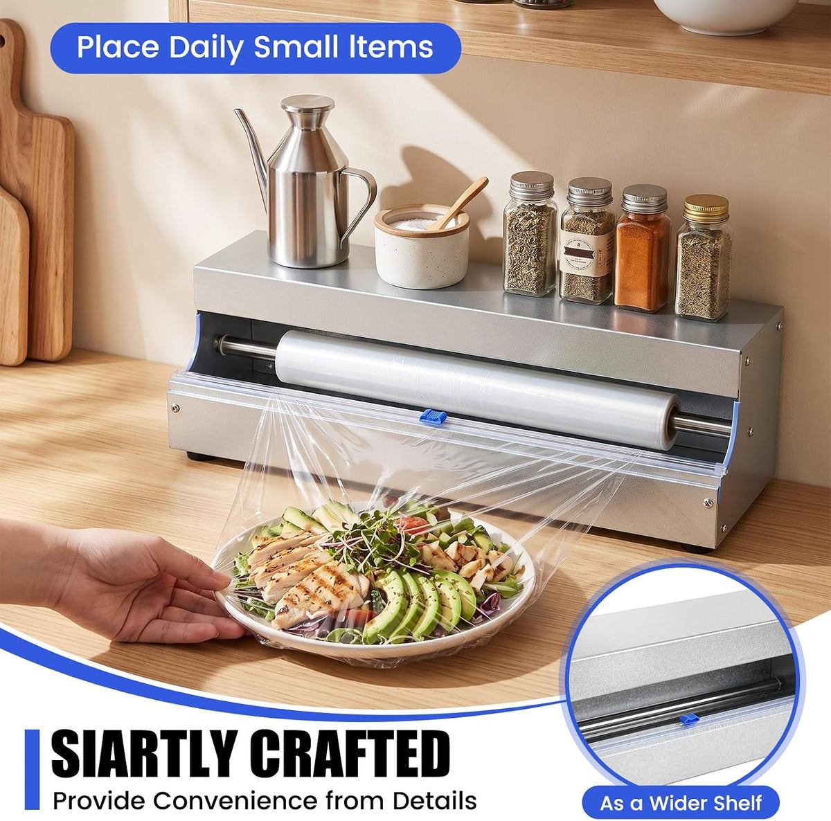 18 Inch Stainless Steel Plastic Wrap Dispenser with Slide Cutter