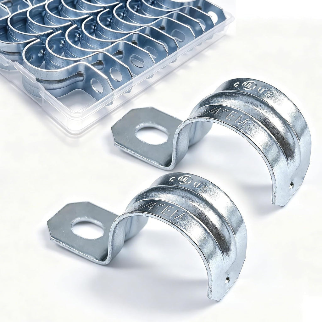 3/4 Inch One Hole EMT Conduit Clamp, Pipe Strap U Bracket 30 Pack