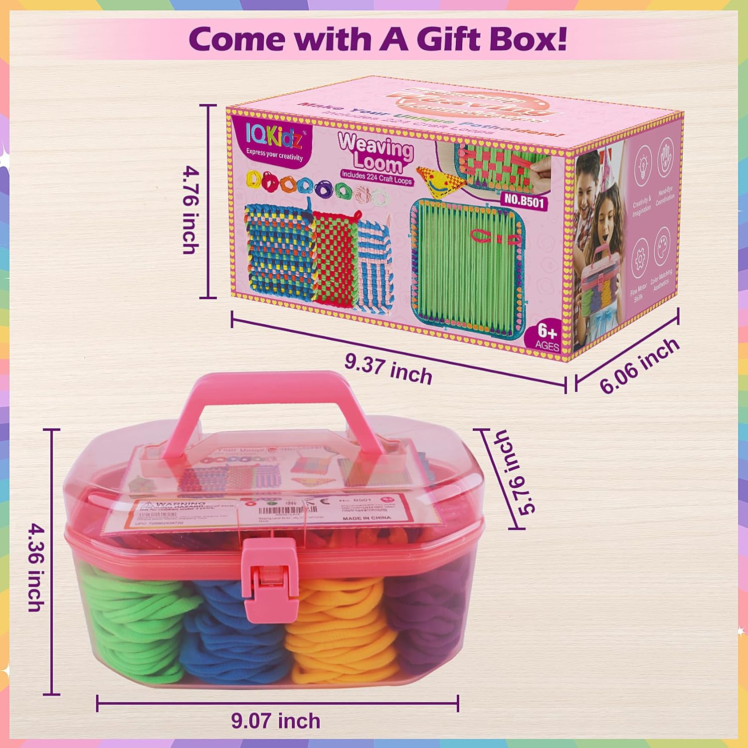 Weaving Loom Kit Toys, DIY Arts and Crafts for Kids and Adults, Ideal Gifts for Girls Ages 5 6 7 8-12 13, Easy
