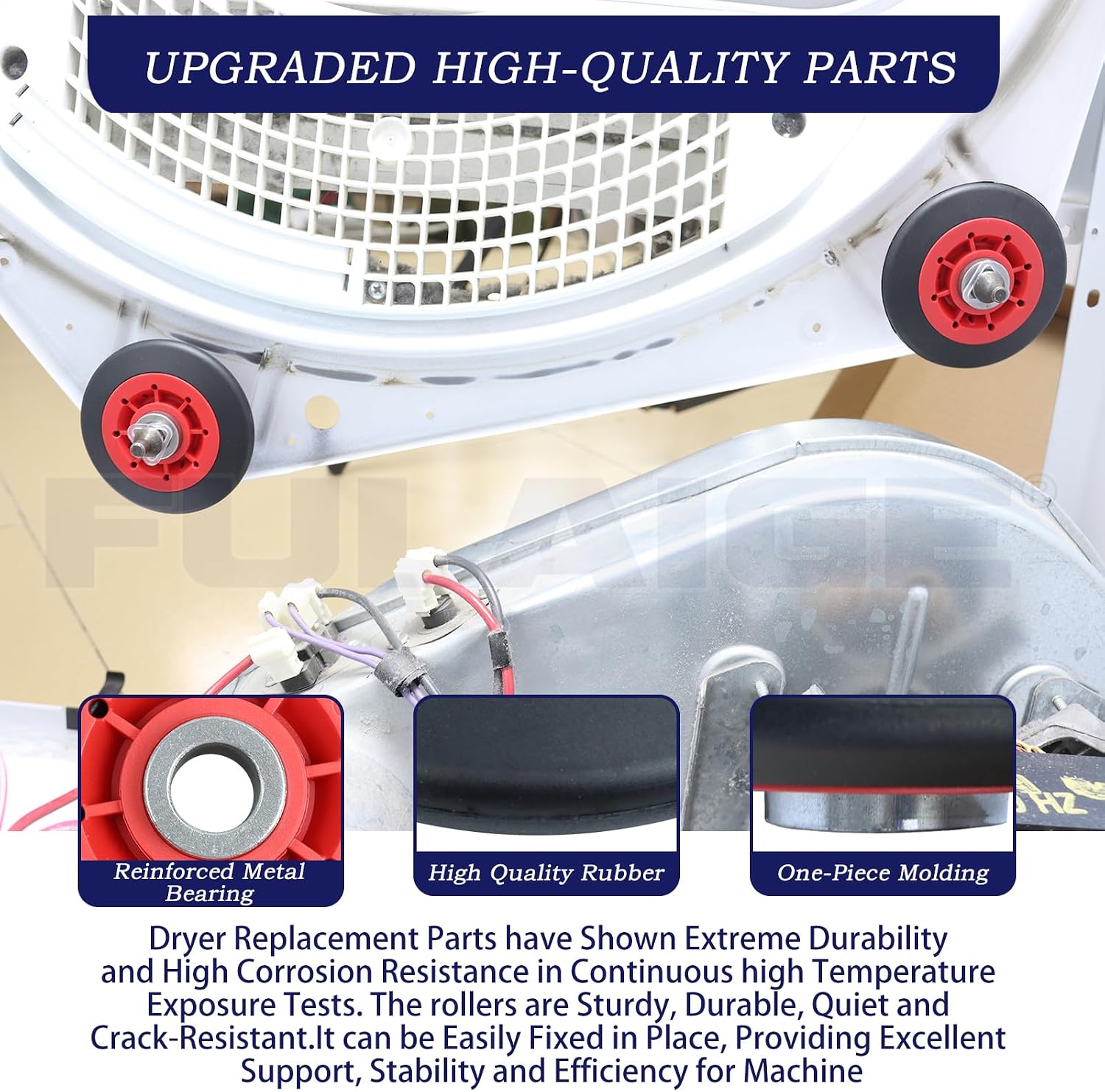 4392067 Dryer Repair Kit with WPW10314173 Dryer Drum Roller | 279640 Dryer Idler Pulley, 661570V Dryer Belt W10359271