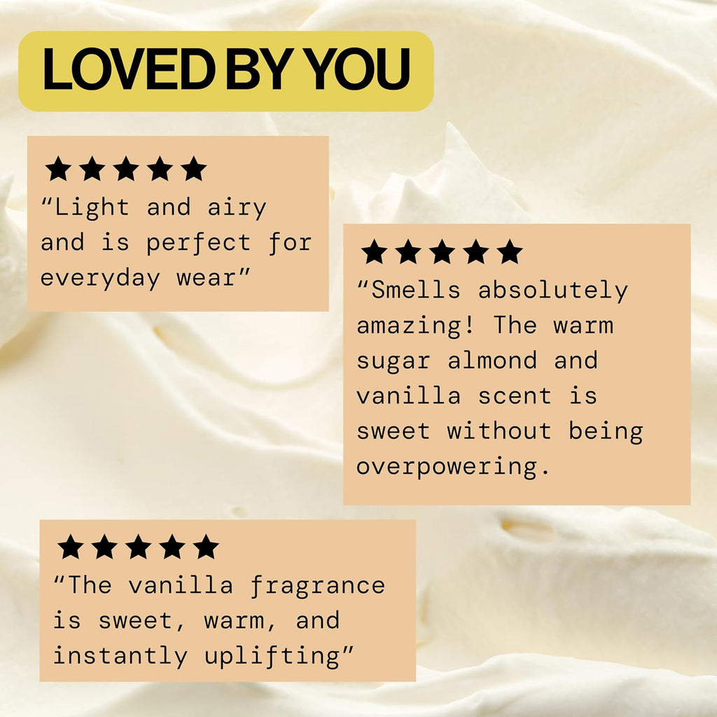 Vanilla Whip Body Mist for Women; Sweet Gourmand Hair and Body Fragrance Spray | Warm Sugar Almond Scent, Odor