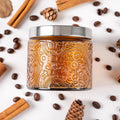 10 oz Mocha Sun Moon Stars Candle Jars with Metal Lids, 9 Pack | Patented Embossed Design, Includes Wick Centering