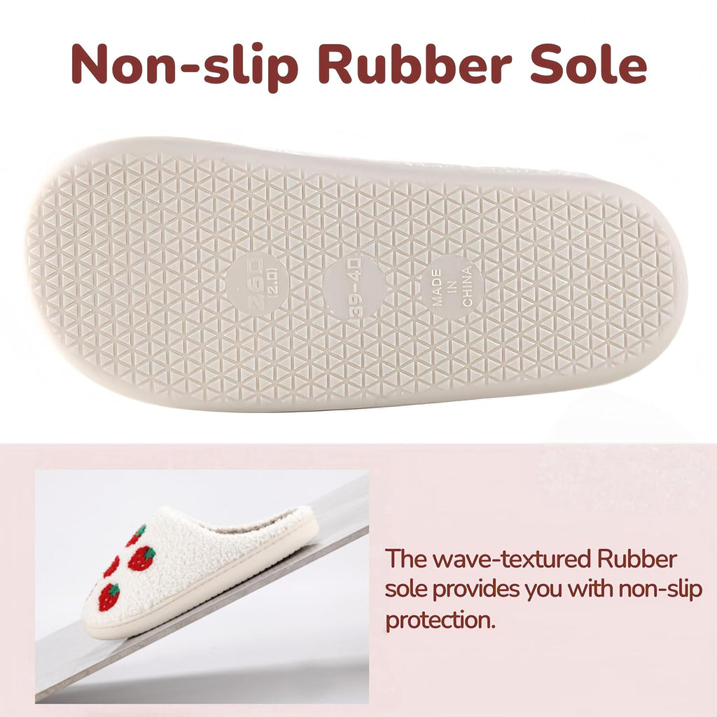 Cute House Slippers for Women Men Warm Cozy House Shoes Fuzzy Home Slippers with Memory Foam Indoor and Outdoor