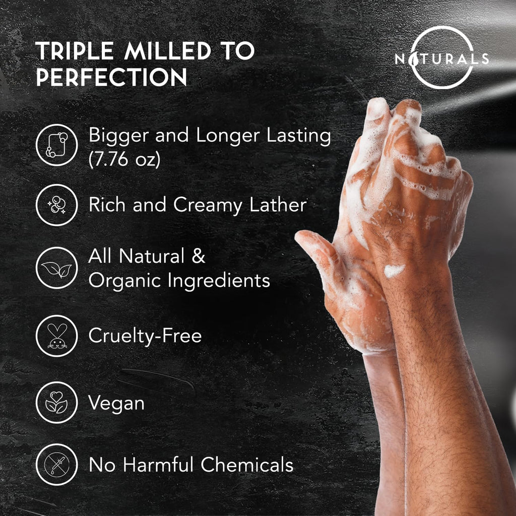 Exfoliating Soap For Men - Cedar African Black Soap 3 Pack