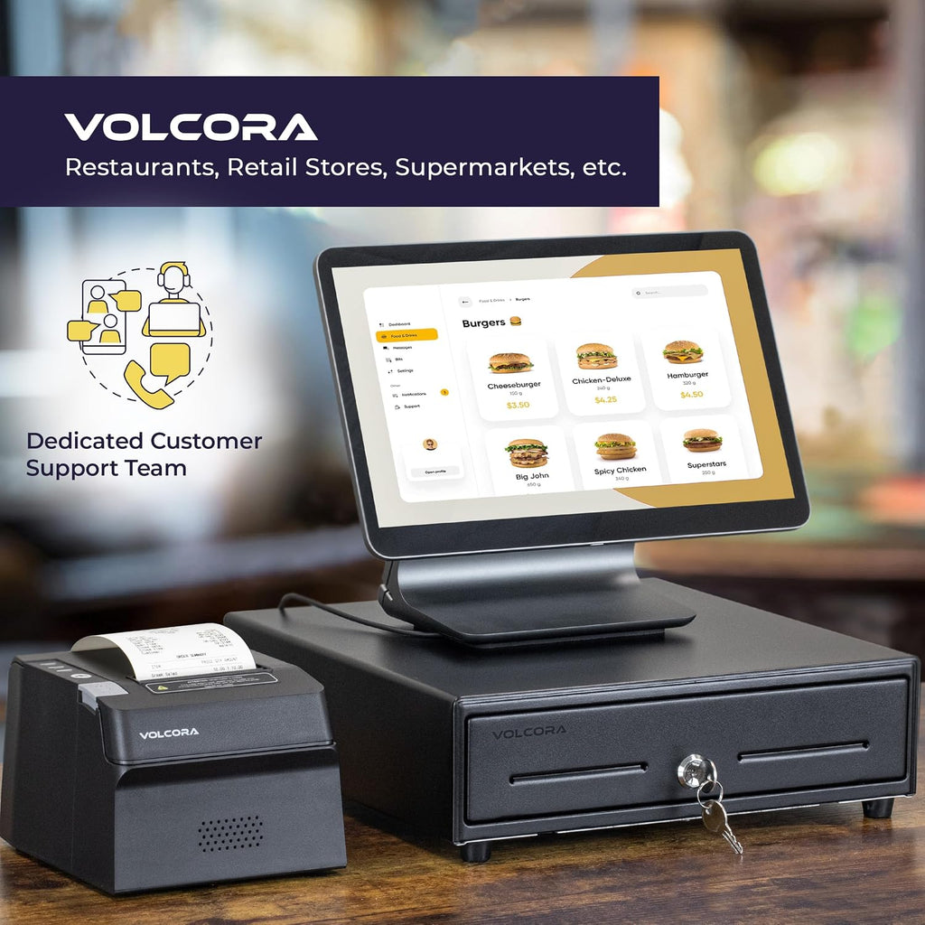 13" Electronic Cash Register Drawer for Point of Sale (POS) System with 4 Bill 5 Coin Cash Tray, Removable Coin