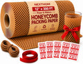 Honeycomb Packing Paper, 12 Inch x 300 FT – Eco-Friendly Recyclable Cushioning Wrap Roll for Moving & Shipping