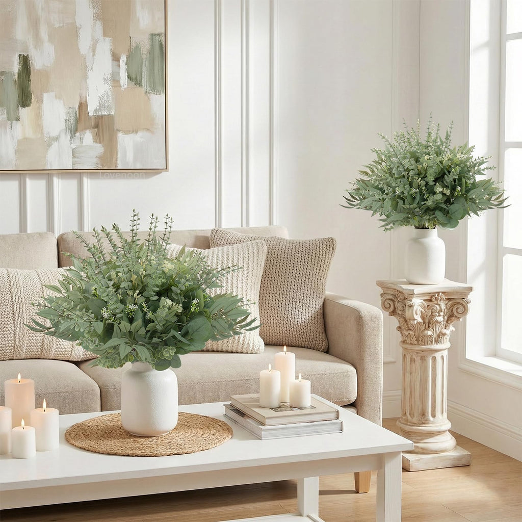 130 Pcs Mixed Eucalyptus Stem, Artificial Greenery Stems for Decor