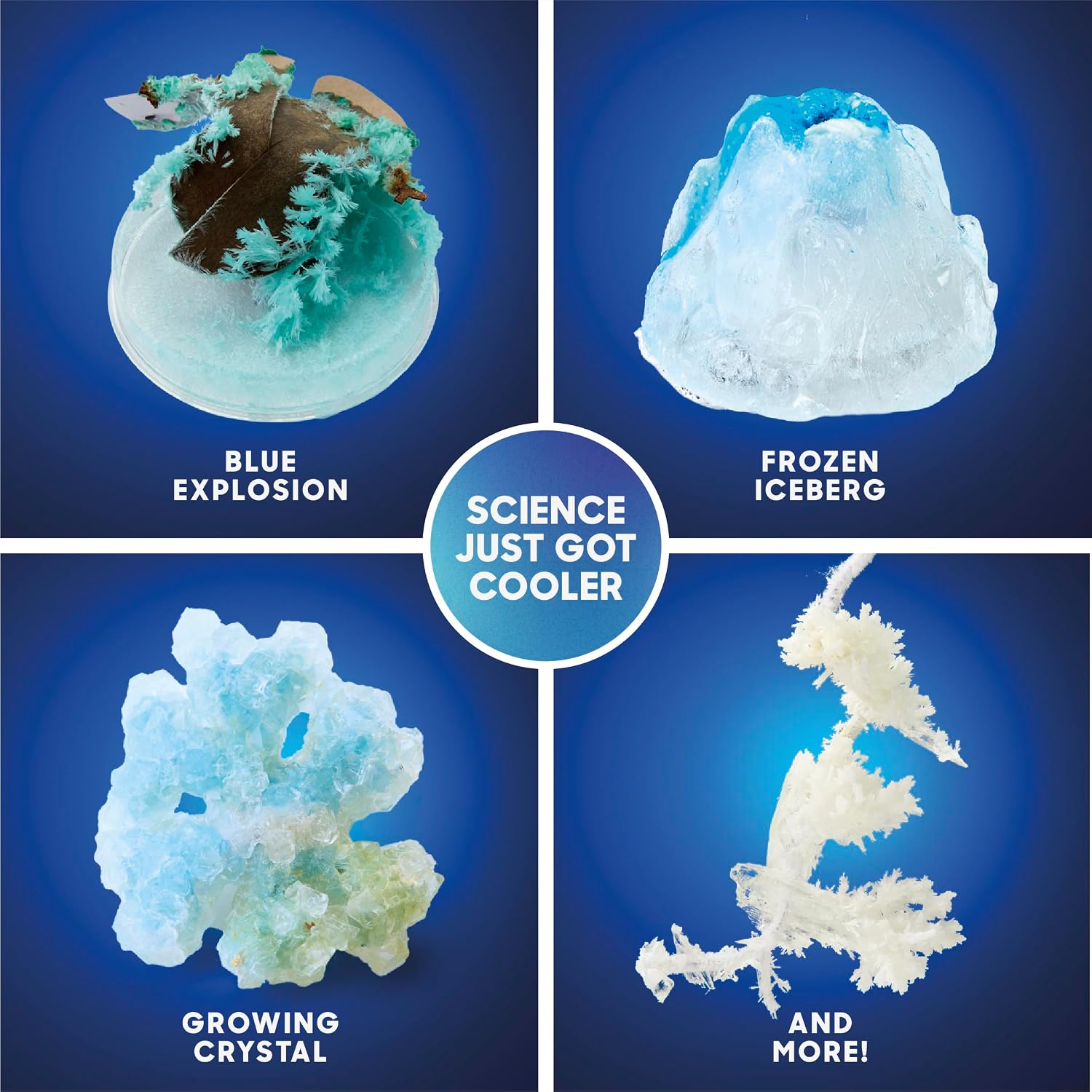 Frozen Earth Science Kit – 67 Experiments STEM Chemistry Lab for Kids| Grow Crystals, Make Snow & Slime, Ice