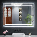 40"x30" LED Bathroom Mirror with Lights, Backlit+Frontlit, Anti-Fog | CRI 95, Stepless Dimmable, 3 Colors Lighting