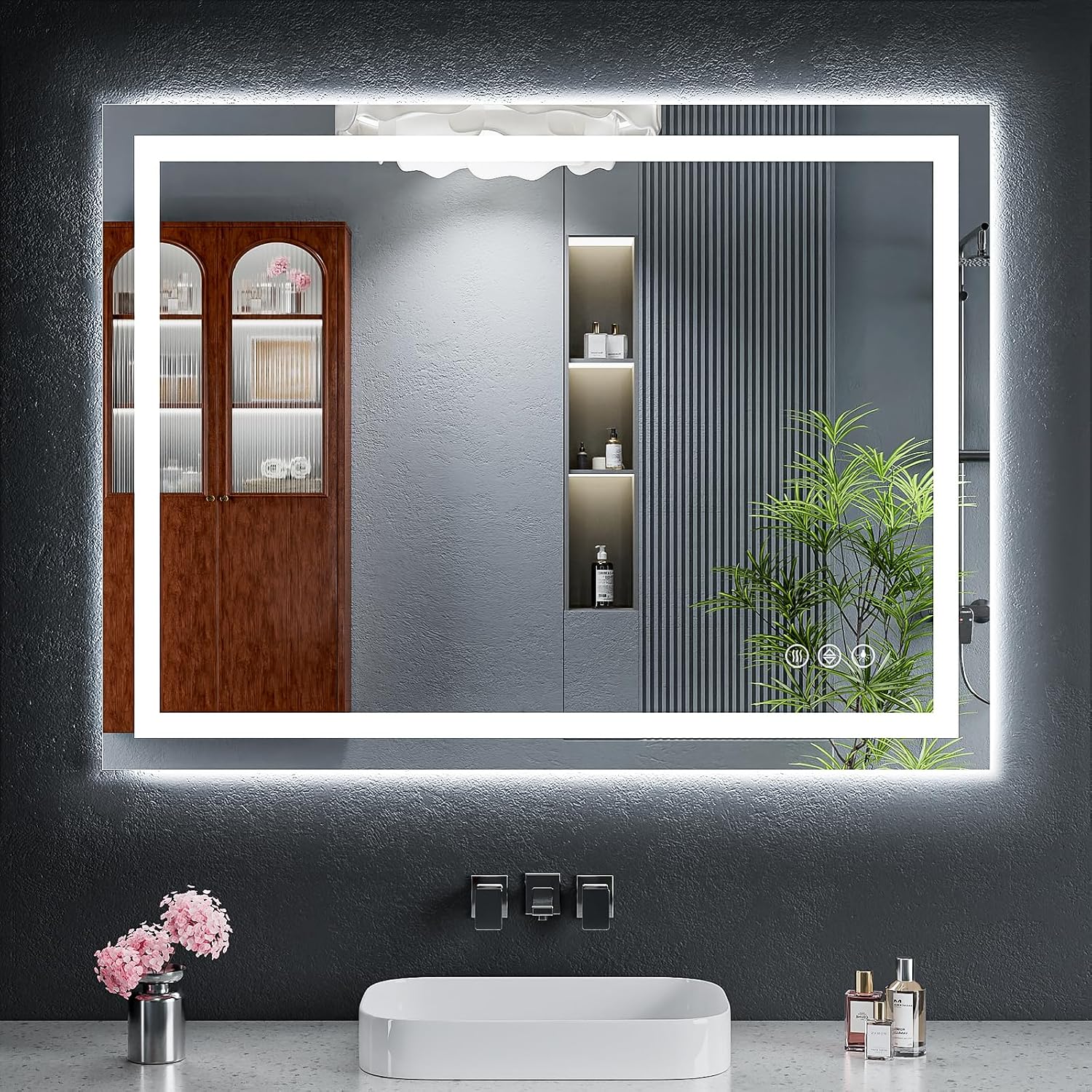 40"x30" LED Bathroom Mirror with Lights, Backlit+Frontlit, Anti-Fog | CRI 95, Stepless Dimmable, 3 Colors Lighting
