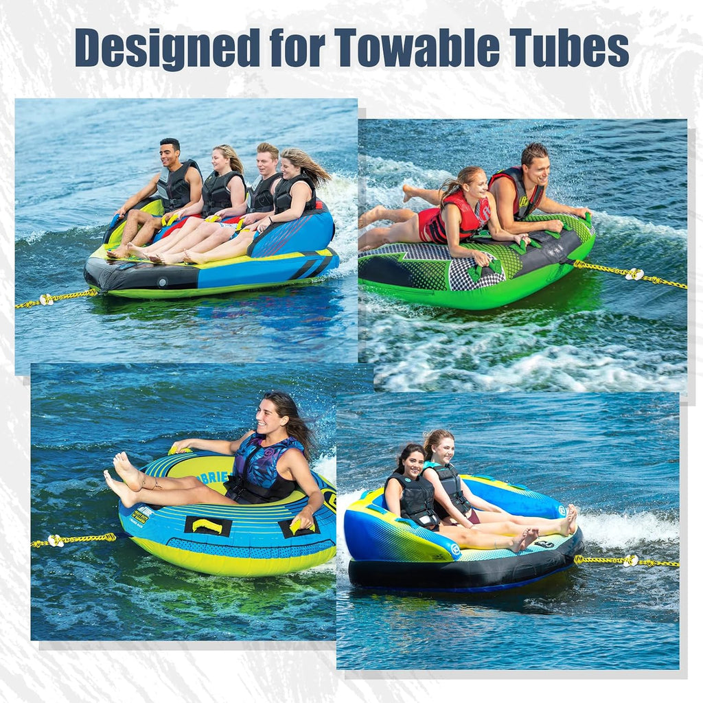 Tube Connector Boat Tow Rope, Quick Connect Tubing Ropes for 1-4 Rider