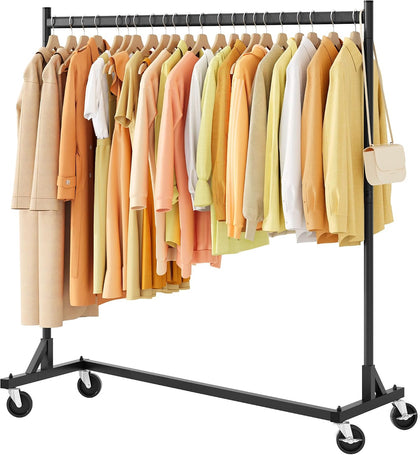 Z Rack, Rolling Clothes Racks with Z-Base, Heavy Duty Garment Rack, Clothing Racks for Hanging Clothes, Sturdy Metal