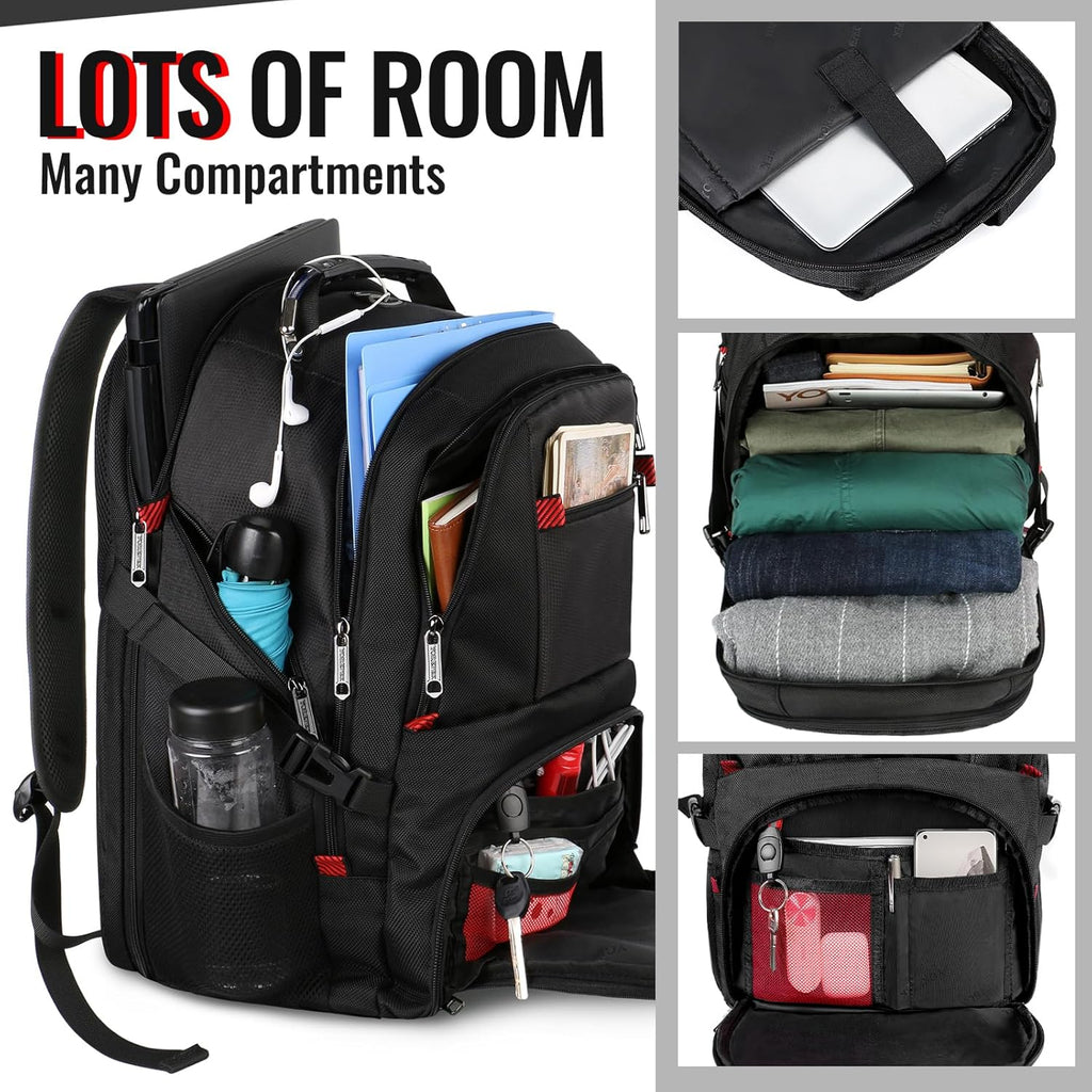 Large Laptop Backpack for Men, Heavy Duty Travel Backpack Carry On Flight Approved, 17 Inch College Work Bookbag