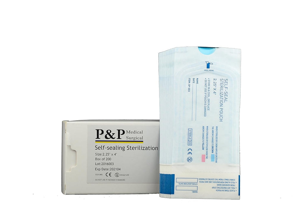 Sterilization Pouches 2.25”x4” Self-Sealing Autoclave Bags with Indicators for Professional Surgical Instrument