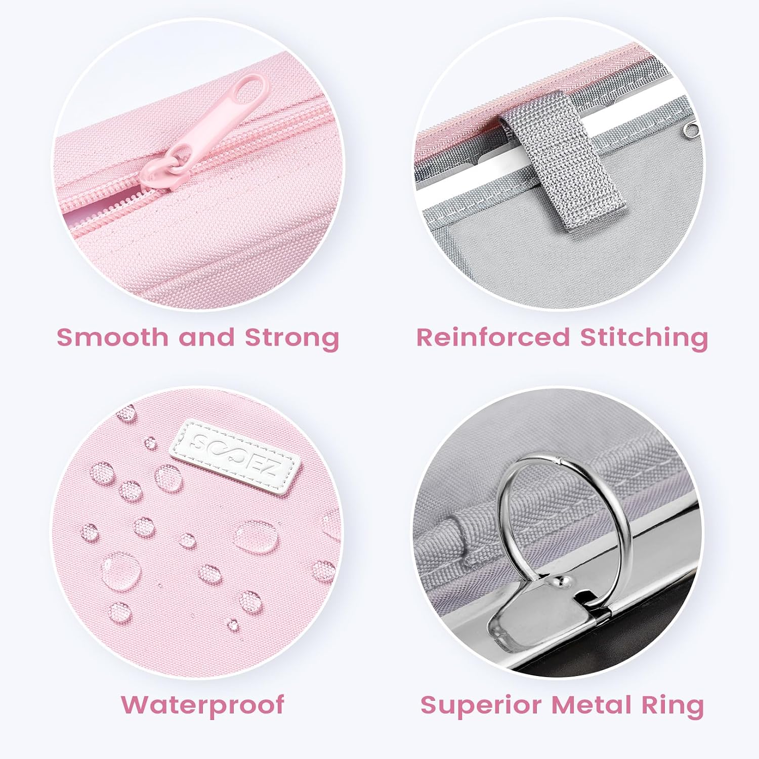 Zipper Binder Bag, 1.5 Inch Binders 3 Ring O-Ring, 5-Tab Dividers | Expanding File Folder, 650-Sheet Capacity Paper