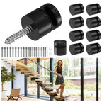 10 Pack 2"x2" SS316 Glass Railing Standoff Solid Heavy Duty Black