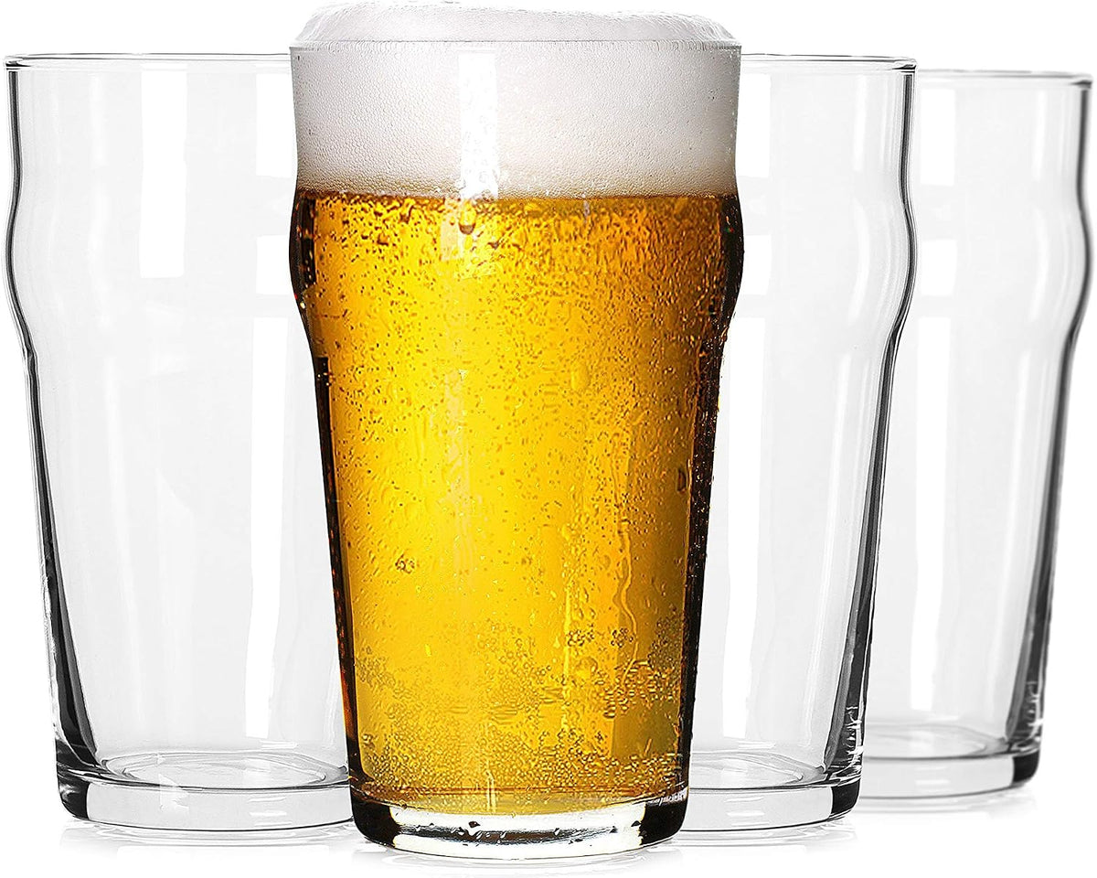 Pint Glasses,20oz British Beer Glass,Easy to Stack Beer Glasses
