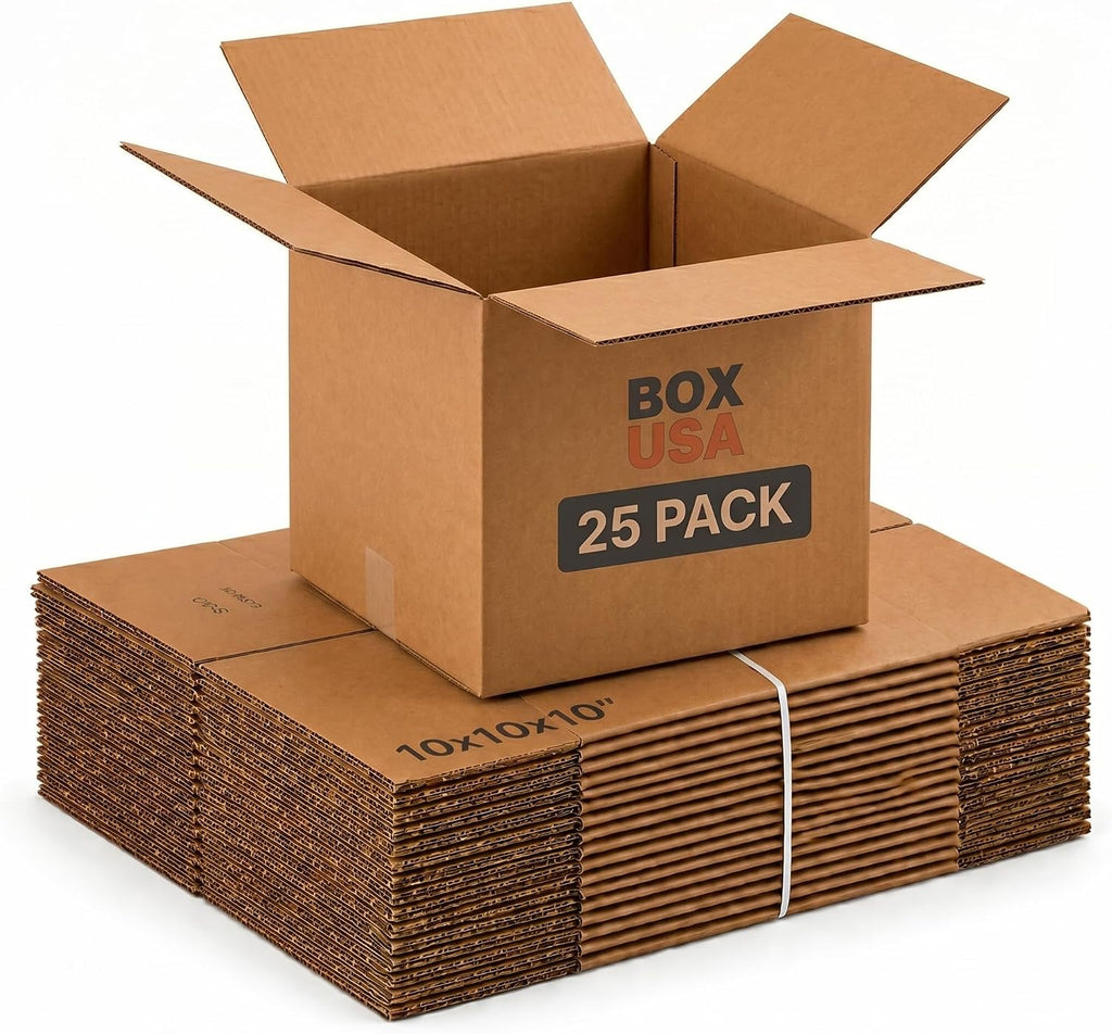 Cube Shipping Boxes 12"L x 12"W x 12"H (25-Pack) - Corrugated Cardboard Box for Moving, Mailing, Packing, Packaging